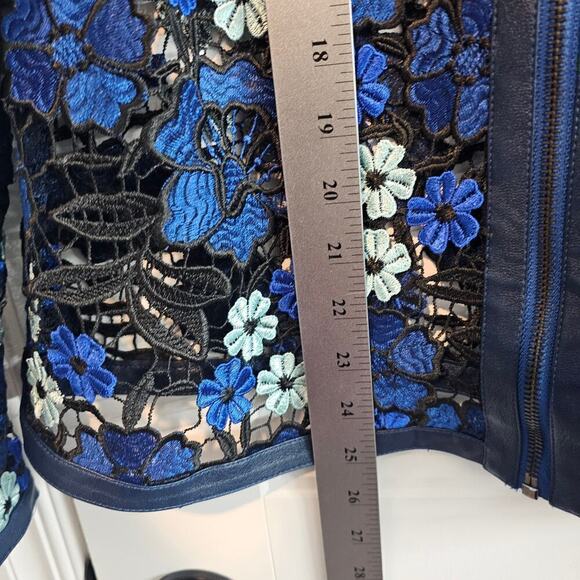 Bagatelle Floral Jacket Womens Small Blue Embroidered Floral Whimysgoth Sheer - Picture 8 of 10